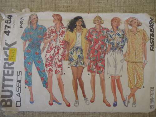 BUTTERICK  PATTERNS 4754 SIZES PETITE = 6 + SMALL = 8 + 10 + MED 12 + 14  COMPLETE