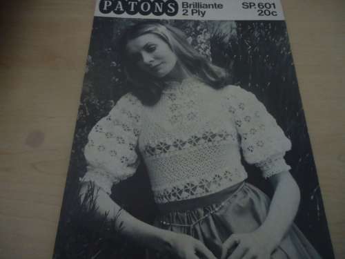 PATONS #S.P. 601 CROCHET EVENING BLOUSE  34" - 40"