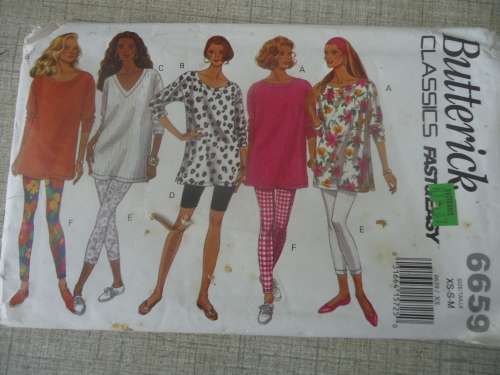 BUTTERICK PATTERNS 6659  SIZES EXTRA SMALL, SMALL & MEDIUM - COMPLETE & UNCUT
