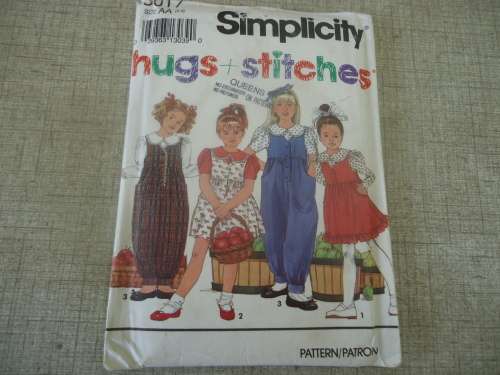 SIMPLICITY PATTERNS 8017 TODDLERS SIZE AA = 2 + 3 + 4 YEARS  COMPLETE