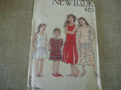 NEW LOOK PATTERNS 6271 -GIRLS 9  SIZES IN ONE -4 - 11 YEARS -NO INSTRUCTIONS