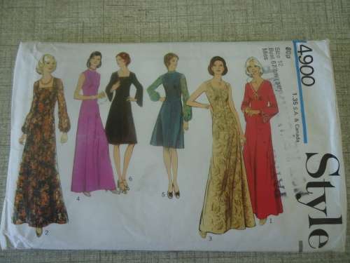 STYLE PATTERNS 4900 LADIES LONG & SHORT DRESS SIZE 12 BUST 87 CM OR 34"  - COMPLETE