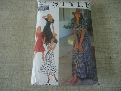 STYLE PATTERNS 2412  DRESS SIZE A = 6 - 16 COMPLETE