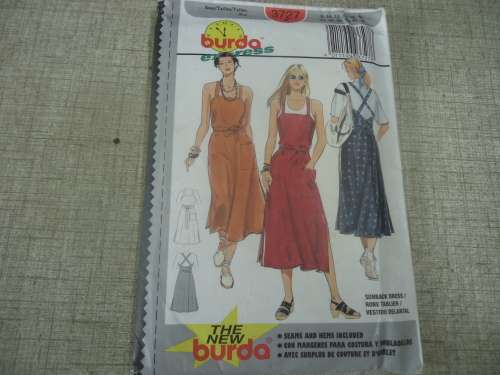 BURDA PATTERNS 3727 - SUNDRESS SIZES 8 + 10 + 12 + 14 + 16 + 18    COMPLETE