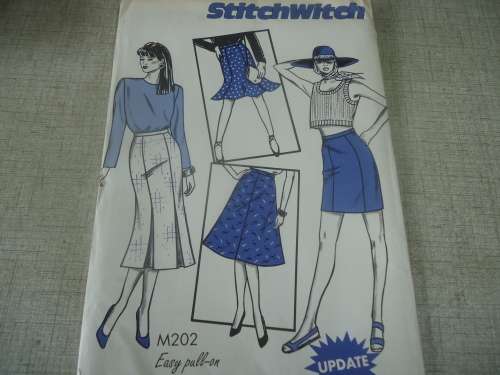 STITCHWITCH PATTERNS M202 "EASY PULL-ON SKIRTS" SIZES 6 - 22