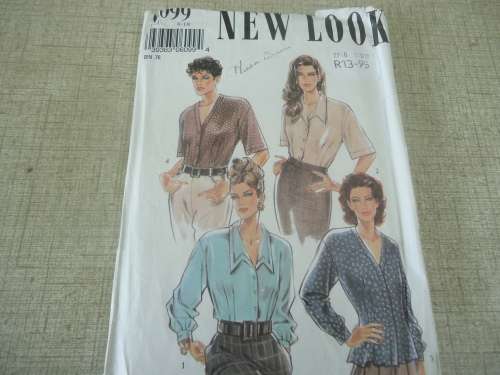 NEW LOOK PATTERNS 6099-6 SIZES IN ONE-BLOUSE SIZES 8 -18 -COMPLETE