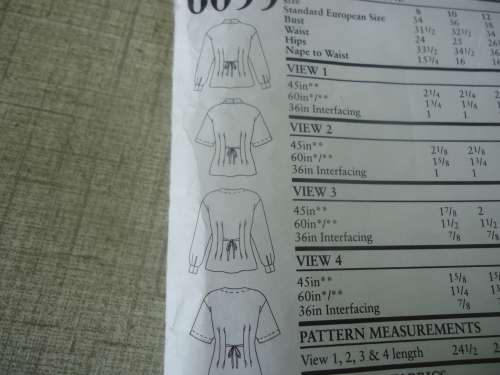 NEW LOOK PATTERNS 6099-6 SIZES IN ONE-BLOUSE SIZES 8 -18 -COMPLETE