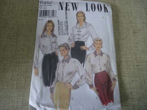 NEW LOOK PATTERNS 6452 BLOUSES  SIZES 8  - 18 COMPLETE & UNCUT