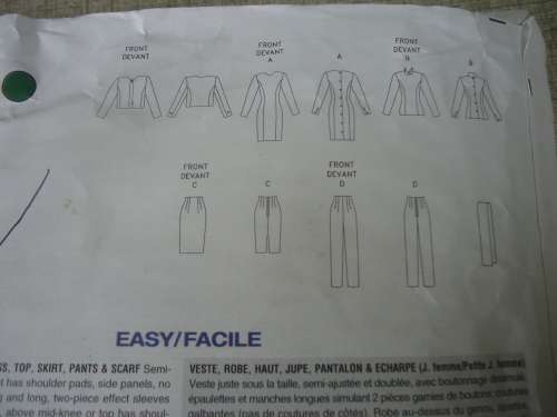 VOGUE CAREER PATTERNS 1644  PANTS/DRESS SUIT SIZES 12 + 14 + 16  - COMPLETE
