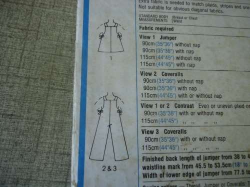 SIMPLICITY PATTERNS 7853  TODDLER DUNGAREES SIZE 2 CHEST 53 CM / 21" COMPLETE
