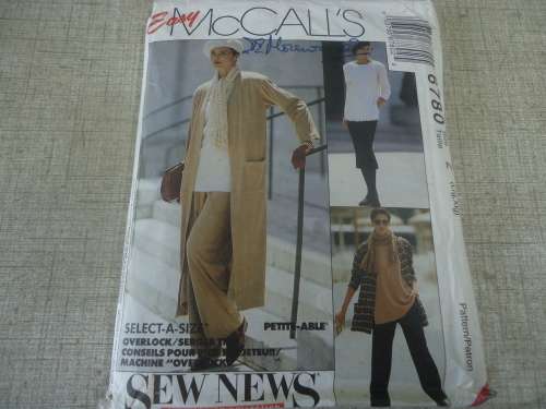 McCALL'S PATTERNS 6780  LADIES CARDIGAN SIZE Z = LARGE 7 EXTRA LARGE COMPLETE
