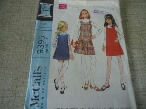 McCALL'S PATTERNS 9395 GIRLS JUMPER OR BLOUSE SIZE GIRL 8 YEARS COMPLETE