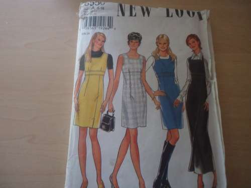 NEW LOOK PATTERNS 6550 -6 SIZES IN ONE -PINAFORE DRESS  SIZES 6 - 16 - COMPLETE & UN-CUT