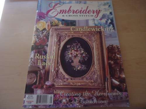 EMBROIDERY & CROSS STITCH  with Patterns - VOL 6 NO 5 -2000 -  100 PAGE MAGAZINE