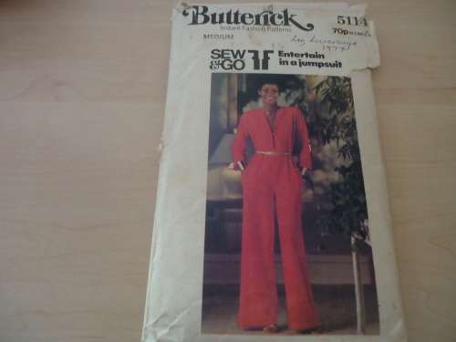 BUTTERICK PATTERN 5114 JUMPSUIT SIZE MEDIUM 12 - 14 - COMPLETE