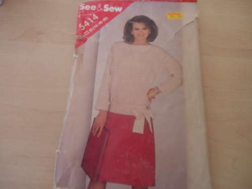 BUTTERICK  "SEE & SEW" PATTERN 5414  SHIRT & SKIRTS SIZE B = 14 + 16 + 18 COMPLETE