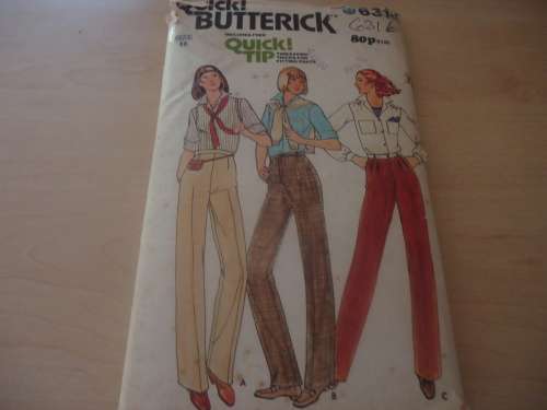 BUTTERICK PATTERN 6316 TROUSERS SIZE 16 COMPLETE