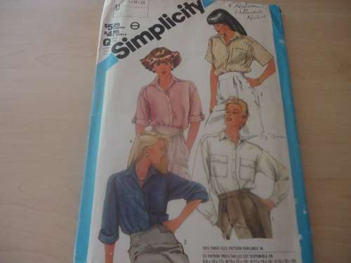 SIMPLICITY PATTERNS 6442 LADIES SHIRTS/TOPS SIZE U = 16 + 18 + 20 COMPLETE