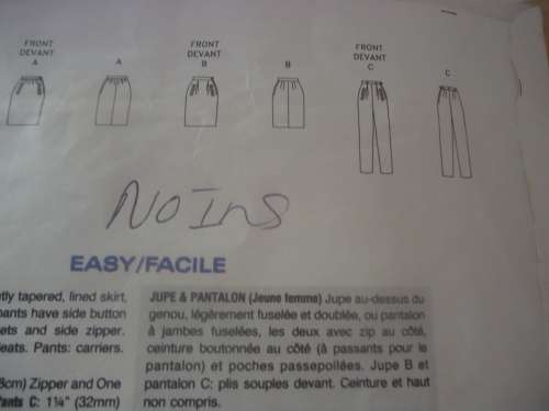 VOGUE PATTERNS -2726 SKIRT/PANTS - CALVIN KLEIN  SIZES 14 + 16 + 18 UNCUT- NO SEWING INSTRUCTIONS