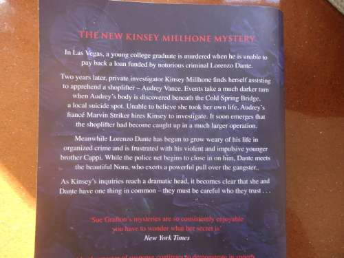 SUE GRAFTON - "V IS FOR VENGEANCE" LARGE SOFT COVER