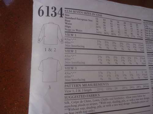 LARGE SIZES - NEW LOOK PATTERNS 6134  BLOUSES  SIZES 12 - 24  - COMPLETE