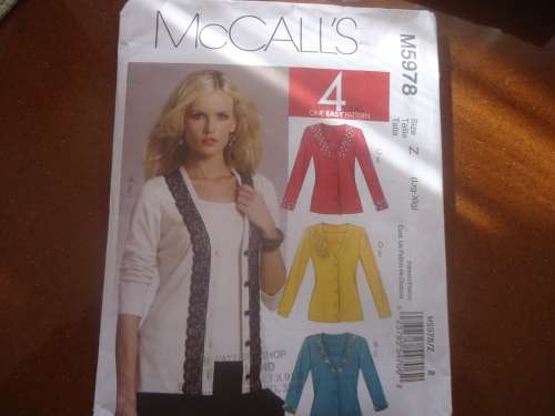 McCALL'S PATTERNS M5978 DECORATED TOP SIZES Z = LARGE (16-18) + XLARGE (20 - 22) COMPLETE