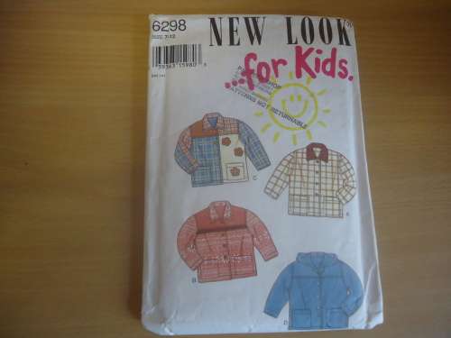 NEW LOOK PATTERNS 6298 KIDS HOODIE JACKET 7 - 12 YEARS  -COMPLETE