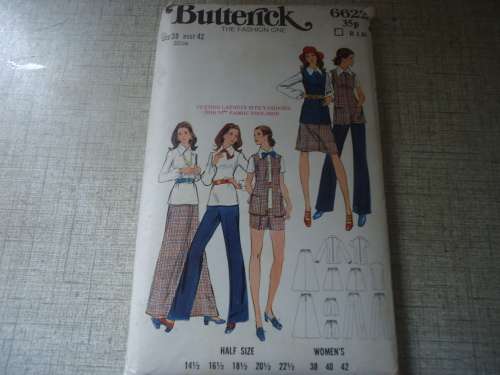 RETRO BUTTERICK PATTERN  6622 WORK OUTFITS SIZE 38 BUST42" - COMPLETE & UNCUT