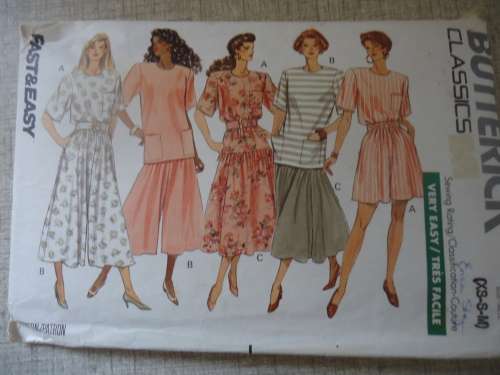BUTTERICK  PATTERN 4656 TOP/SHORT & LONG CULOTTES/SKIRT  SIZE XS + S + M  COMPLETE