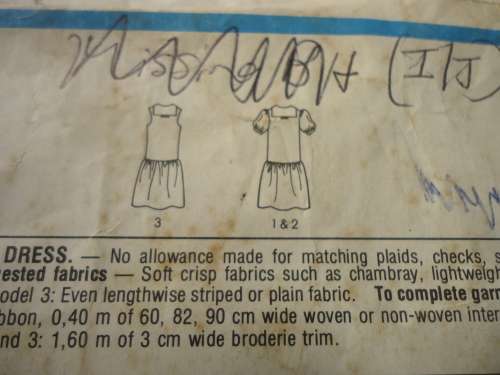 STYLE PATTERNS 3701- PULLOVER DRESS SIZES 8 + 10 + 12 + 14 - SEE DESCRIPTION