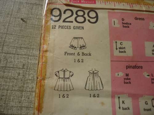 SIMPLICITY PATTERNS 9289 DRESS & PANTIES -TODDLER 6 MONTHS BREAST 19"  COMPLETE