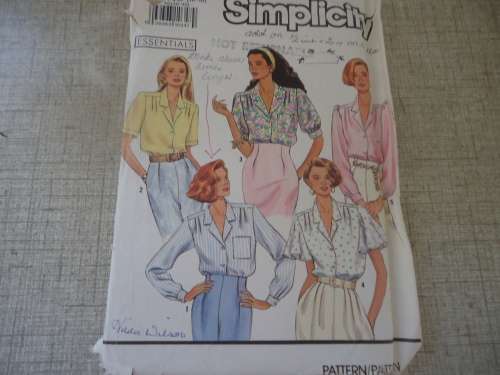 SIMPLICITY PATTERNS 9857 BLOUSE WITH SLEEVE VARIATION  SIZE N5 (10 - 18) COMPLETE