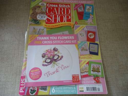 UK CROSS STITCH  CARD SHOP MAGAZINE WITH PATTERNS # 40 - 68 PAGES + FREE KIT - SEE COVER