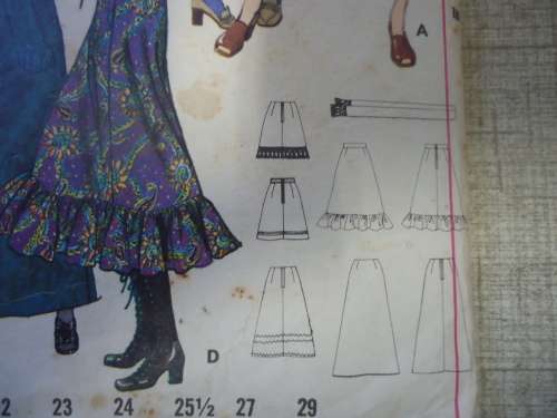 BUTTERICK PATTERN 5872 VARIOUS SKIRTS  WAIST 27" HIP 38" - COMPLETE