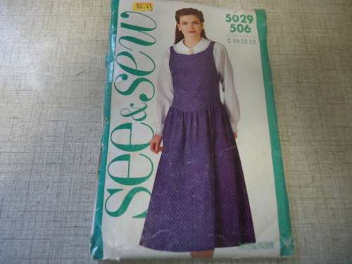 BUTTERICK PATTERN 5029/506 SHIRT & PINAFORE DRESS SIZE C = 18 + 20 + 22 COMPLETE