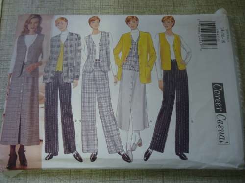 BUTTERICK PATTERN 4584 JACKET, WAISTCOAT, SKIRT & PANTS SIZE 14 + 16 + 18 COMPLETE
