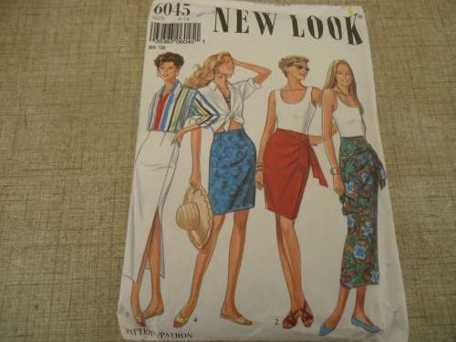 NEW LOOK PATTERNS 6045  WRAP SKIRT SIX SIZES IN ONE 8 - 18 CUT TO 14 COMPLETE