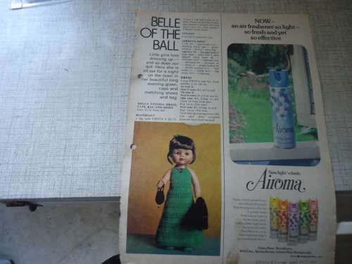 LIVING & LOVING APRIL 1977- BELLE OF THE BALL - EVENING DRESS, CAPE , BAG & SHOES - 43 CM DOLL