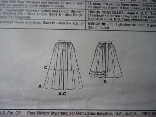 McCALL'S PATTERN 8224  FIVE SKIRT VARIATIONS  SIZE B = 8 + 10 + 12 - COMPLETE & UNCUT