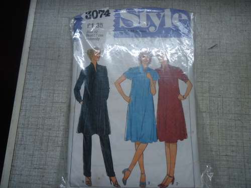 STYLE PATTERNS 3074 MATERNITY DRESS & PANTS SIZE 12 BUST 87 CM - COMPLETE