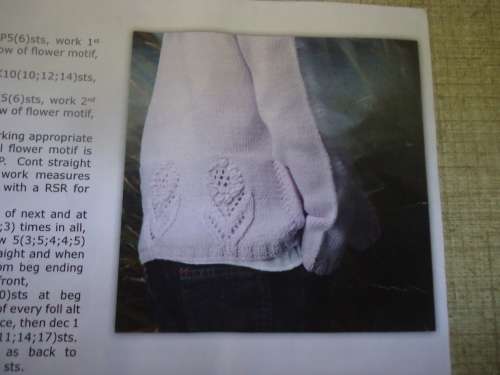 ELLE-#7048  KID`S PULLOVER & CARDIGAN KNITTING PATTERN  (WITH FLOWER) SIZES - BIRTH - 8 YEARS