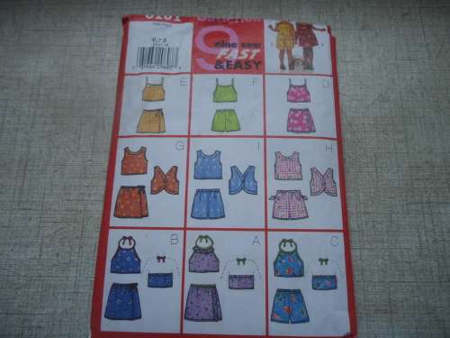 BUTTERICK PATTERN 6101 KID'S CASUAL WEAR  SIZES  6 + 7 + 8 YEARS COMPLETE & ONLY PART CUT