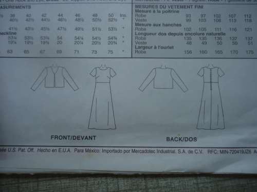 McCALL'S PATTERN 2838 UNLINED JACKET & DRESS SIZE A = 10 + 12 + 14 + 16 COMPLETE & UNCUT