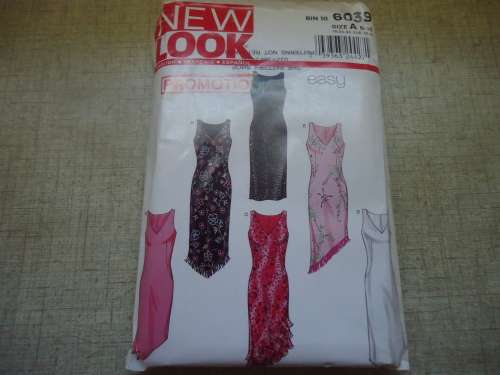 NEW LOOK PATTERNS 6039 -STUNNING DRESSES  6 SIZES IN ONE A =  6 - 16 - COMPLETE & UNCUT
