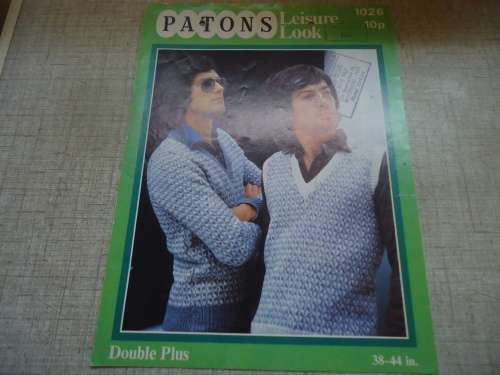 PATONS#1026  THE CHECK LOOK - TO FIT 38 - 44` CHEST