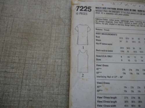 SIMPLICITY PATTERNS 7225 PULL ON DRESS SIZE 8 - 20  COMPLETE