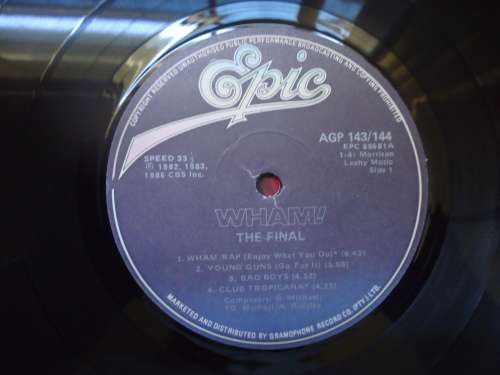 WHAM! THE FINAL  1986 EPIC LP AGP143/144  + INNER SLEEVES