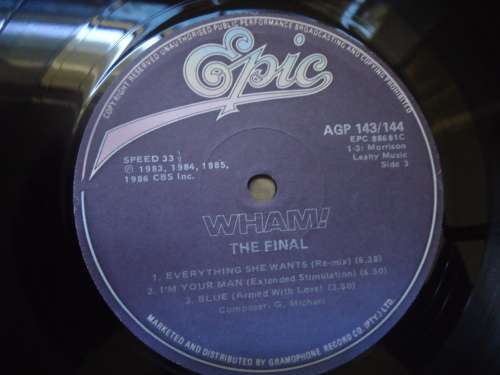 WHAM! THE FINAL  1986 EPIC LP AGP143/144  + INNER SLEEVES
