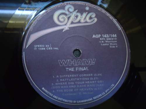 WHAM! THE FINAL  1986 EPIC LP AGP143/144  + INNER SLEEVES