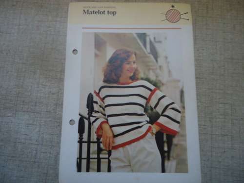 KNITTING I- QUICK & EASY FASHIONS - MATELOT TOP PATTERN TO FIT 82 CM - 97 CM 32 - 38"